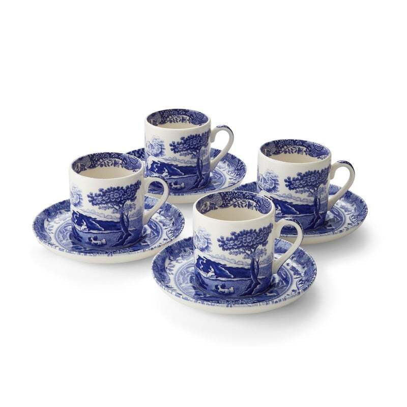 Spode Blue Italian - 0.09L Coffee Cup and Saucer (S/4)