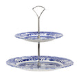 Spode Blue Italian - 26.5cm & 19cm 2-Tier Cake Stand