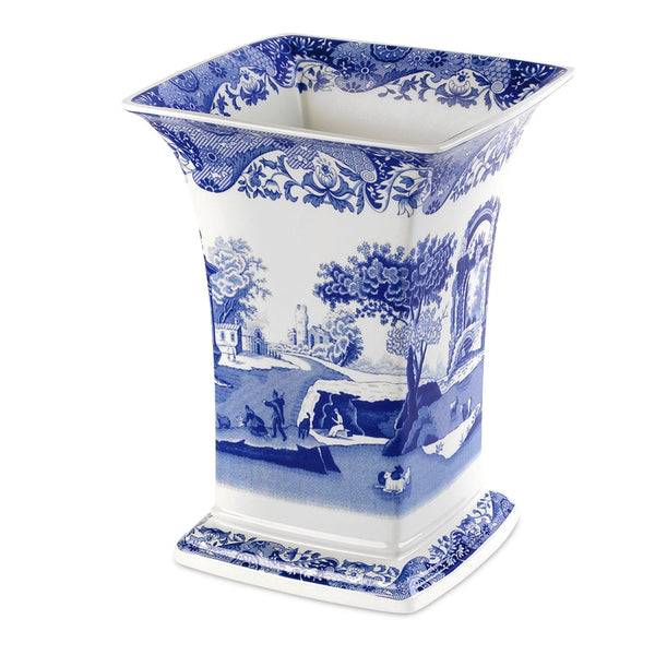 Spode Blue Italian - 20cm/8" Square Vase