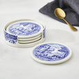 Spode Blue Italian - 9.5cm Ceramic Coasters with Holder (S/4)