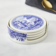 Spode Blue Italian - 9.5cm Ceramic Coasters with Holder (S/4)