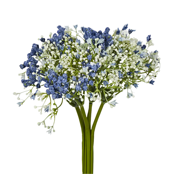 Blue artificial baby breath bouquet 