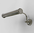 Barclay wall light in shiny nickel finish, classic picture light design with adjustable arm