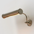 Barclay wall light in shiny nickel finish, classic picture light design with adjustable arm