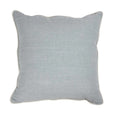 Beach blue square cushion with soft fabric texture and piped edging, styled on a white background.