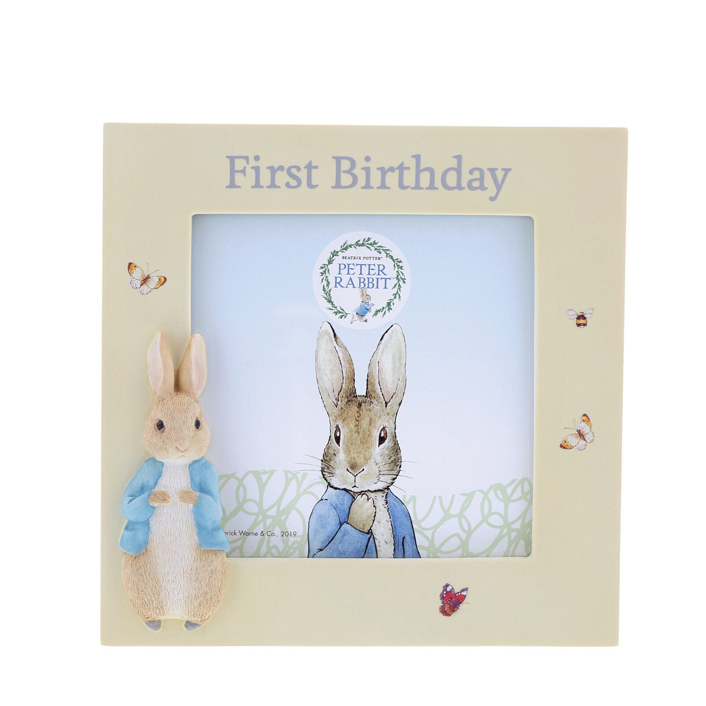 Beatrix Potter Peter Rabbit First Birthday photo frame with classic illustrations, 10cm