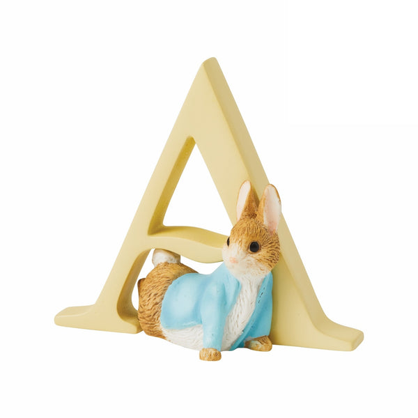 Beatrix Potter Peter Rabbit decorative letter A figurine, hand-painted resin, 7cm