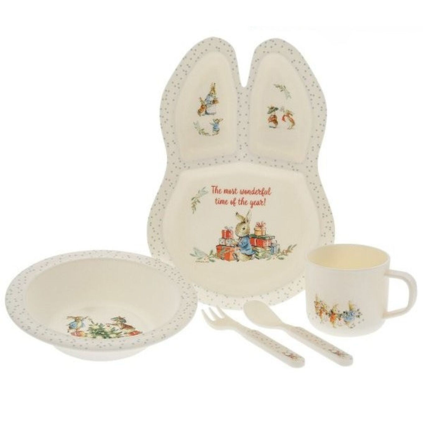 Beatrix Potter Peter Rabbit Christmas Dinner Set (S/5)
