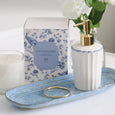 Chinoiserie Glass Cloche Scented Candle French Linen - Hamptons Style