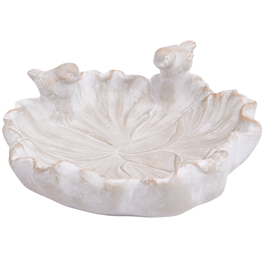 Bird Bath Tap Bowl Embossed Flower - Hamptons Style