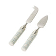 Blossom cheese knives set with blue floral handles