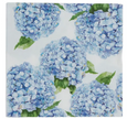 Blue hydrangea lunch napkin with floral pattern, blue and white paper napkin for coastal table setting