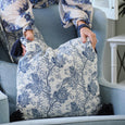Bluebell Bloom Blue and White Floral Cushion - Hamptons Style