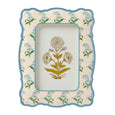 Bluebell 4x6 scalloped photo frame with blue floral pattern