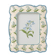 Bluebell 5x7 scalloped photo frame with blue floral pattern