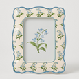Bluebell 5x7 scalloped photo frame with blue floral pattern