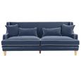 Bondi Hamptons 3 Seat Sofa Navy W/White Piping