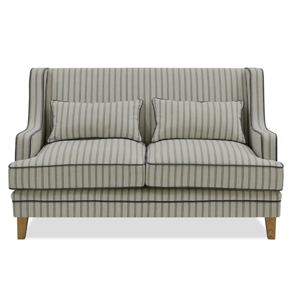 Bondi Hamptons 2 Seat Sofa Blue/White Pinstripe