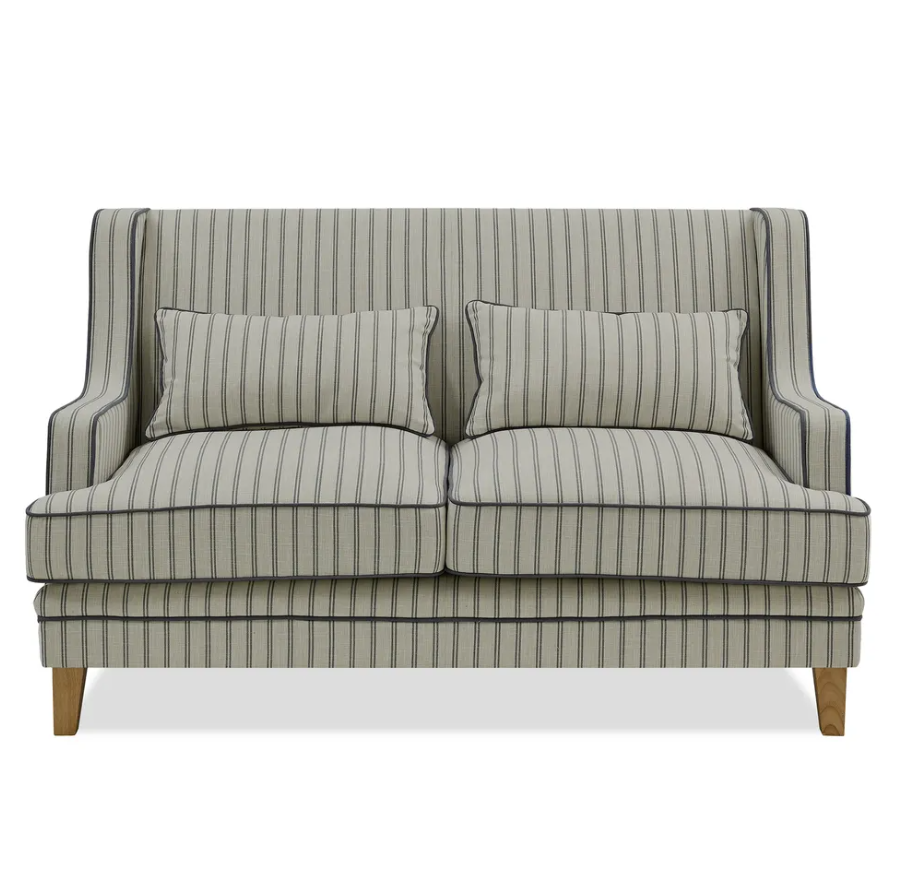 Bondi Hamptons 2 Seat Sofa Blue/White Pinstripe