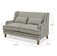 Bondi Hamptons 2 Seat Sofa Blue/White Pinstripe