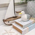 Cockle Ceramic Vase White - Hamptons Style