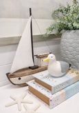 Cockle Ceramic Vase White - Hamptons Style