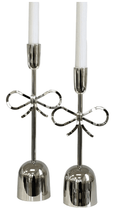 Bow Candlestick Nickel Small - Hamptons Style