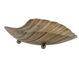 Bree shell ornament bowl in bronze iron with sculptural ribbed shell design side view