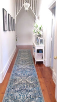 Bridgeport runner in a hallway with white hamptons style console.