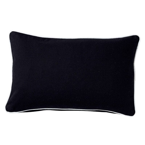 Basic Black Cushion with White Piping 30 x 50cm