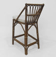 Cayman Rattan Hamptons Barstool Natural With Cream Cushions & Footrest