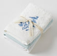 Chinoiserie Face Washer Set of 3 (2 Plain) - Hamptons Style