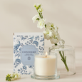 Chinoiserie Glass Cloche Scented Candle French Linen