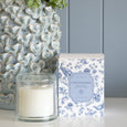 Chinoiserie Glass Cloche Scented Candle French Linen - Hamptons Style