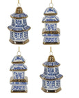Chinoiserie Pagoda Hanging ornaments S/4