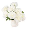 artificial white chrysanthemum arrangement in ceramic gianni pot on bedside table – lifelike faux flowers for coastal or Hamptons home décor