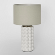 Connor White Table Lamp with Natural Shade