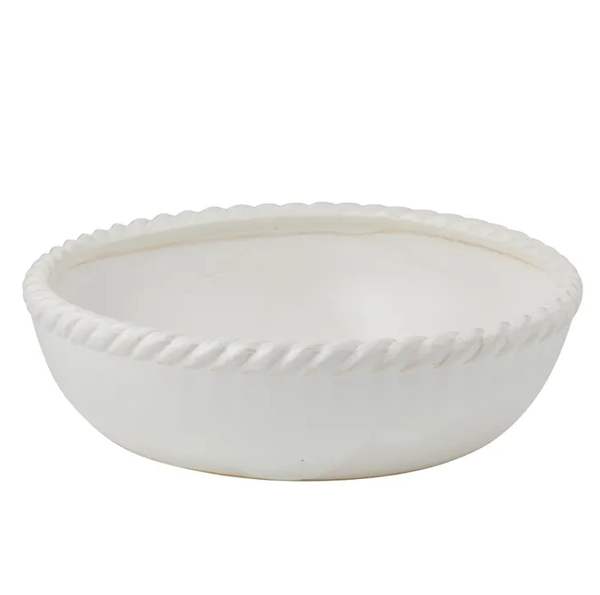 White ceramic bowl with rope-edge detailing in a large 41cm size.