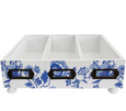 Cutlery/Knick-knack Tray Blue/White