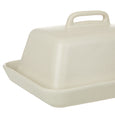 Cream stoneware butter dish with lid
