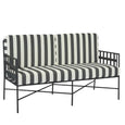 Davenport Sofa Outdoor 2 Seater with B/W Stripe Cushions - Hamptons Style
