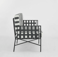 Davenport Sofa Outdoor 2 Seater with B/W Stripe Cushions - Hamptons Style