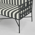 Davenport Sofa Outdoor 2 Seater with B/W Stripe Cushions - Hamptons Style