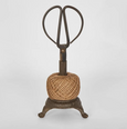 Cast iron Drapers string holder with twine in aged brown finish