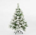 Emerald Pine Snow Tip Tree 120cm with frosted snow-dusted branches on a sturdy iron stand