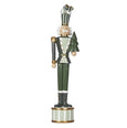 Empere green nutcracker holding tree, classic Christmas décor figurine
