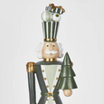 Empere green nutcracker holding tree, classic Christmas décor figurine