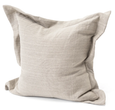 Natural flax linen Euro cushion with flange edge and relaxed handwoven texture