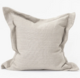 Natural flax linen Euro cushion with flange edge and relaxed handwoven texture