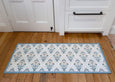 Floral Coastal Runner 60x150cm Soft Blue Non Slip - Hamptons Style